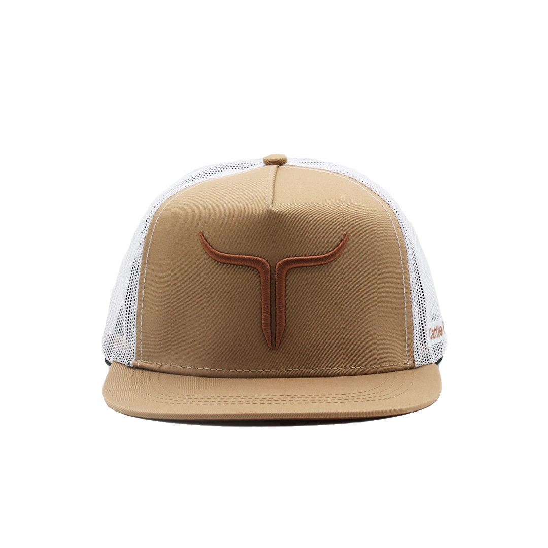 Cattle Ranch - Flat Bill - Khaki/White