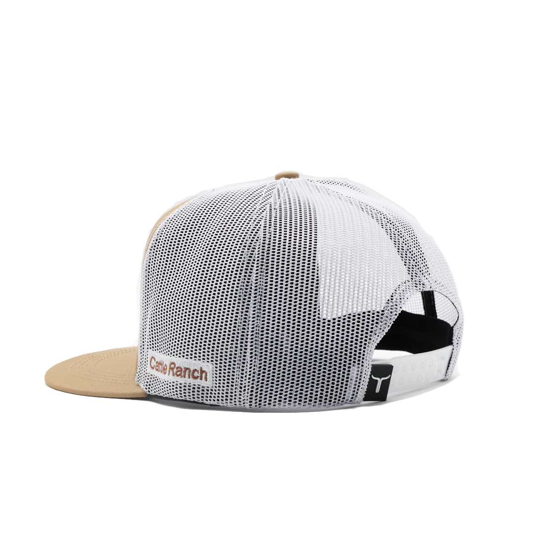 Cattle Ranch - Flat Bill - Khaki/White