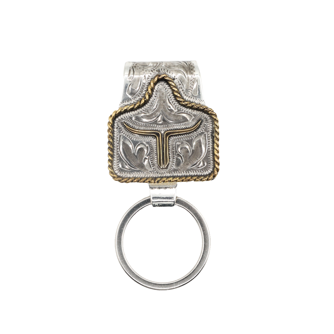 Rancher's Keychain - Silver & Gold Western Belt Clip